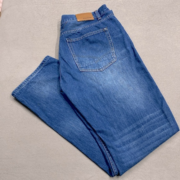 Firetrap Button Fly Men’s Straight Leg Denim Washed Blue Cotton Jeans 36 Long !! - Picture 2 of 10